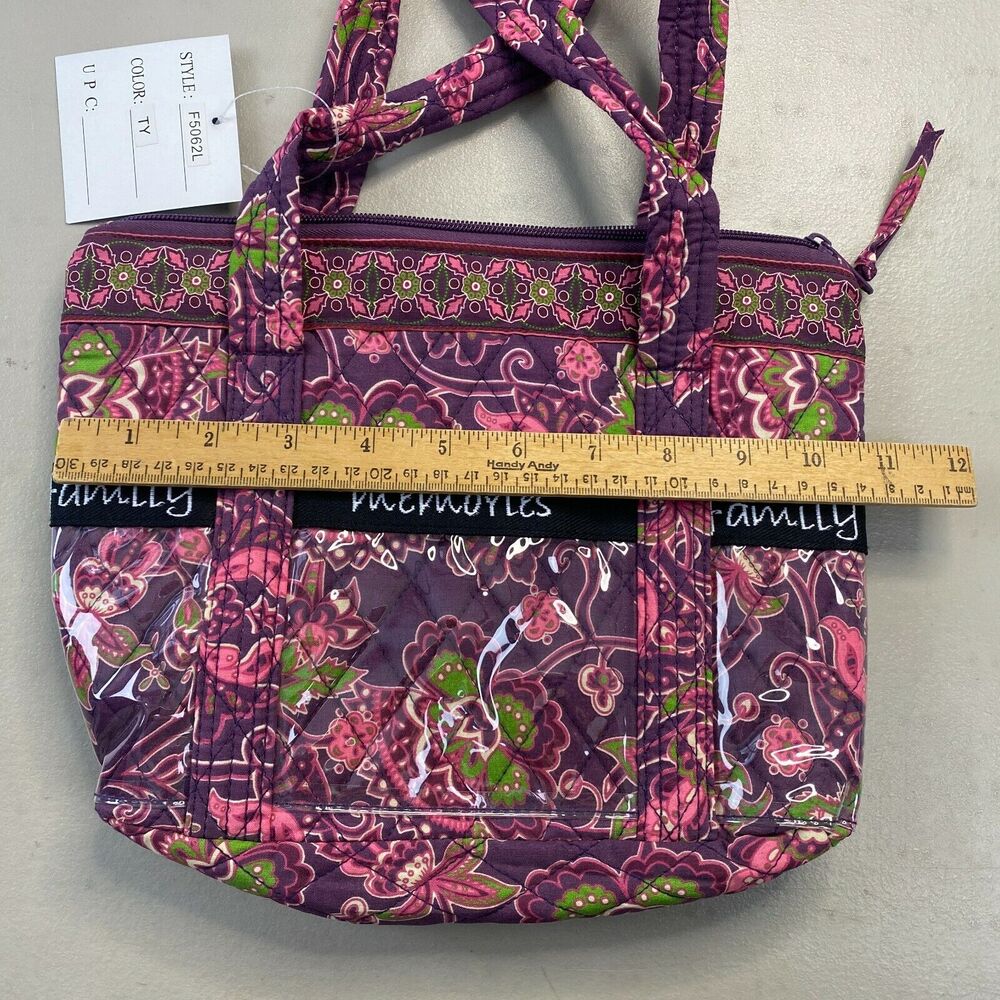 Tanya Lee Purse Photo Slots Purple Paisley Shoulder Bag New 10x9x3 - Picture 6 of 10